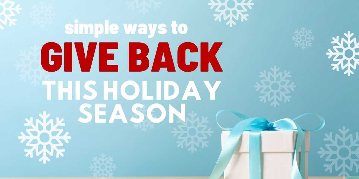 simple ways to give back this holiday season present on snowy background