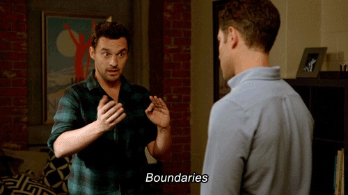 Nick from New Girl gif "Boundaries"