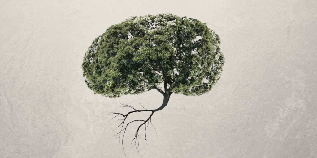 tree art in the shape of a brain
