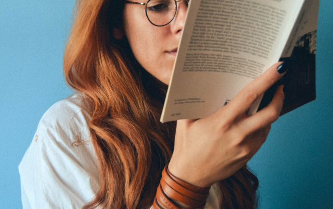 person reading book